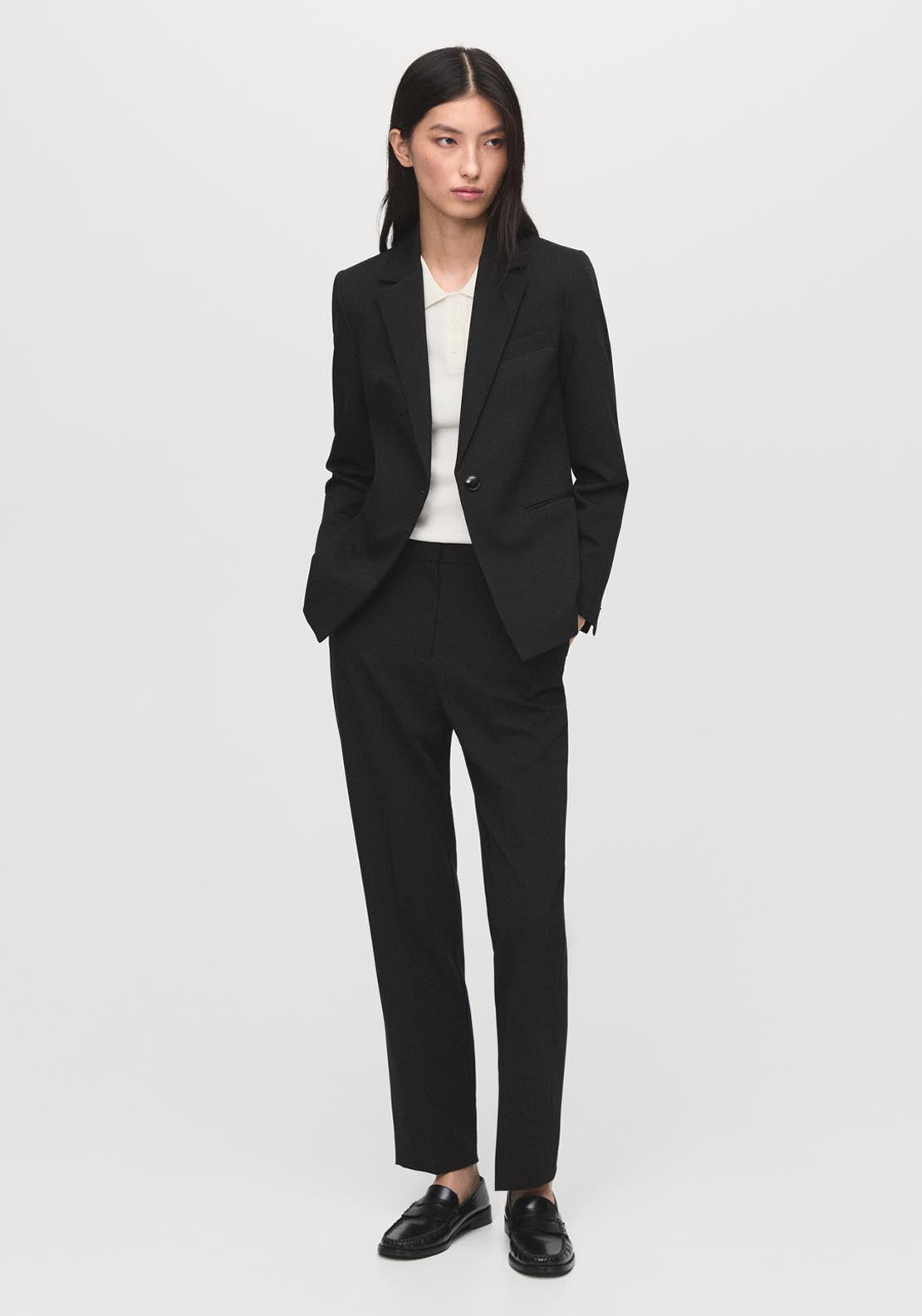 Mango Straight Suit Trousers - Black 4 Shaws Department Stores