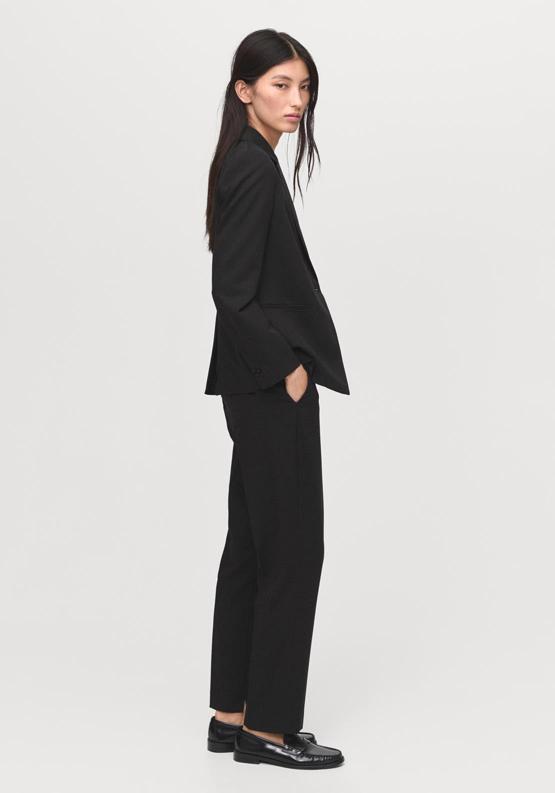 Mango Straight Suit Trousers - Black 2 Shaws Department Stores