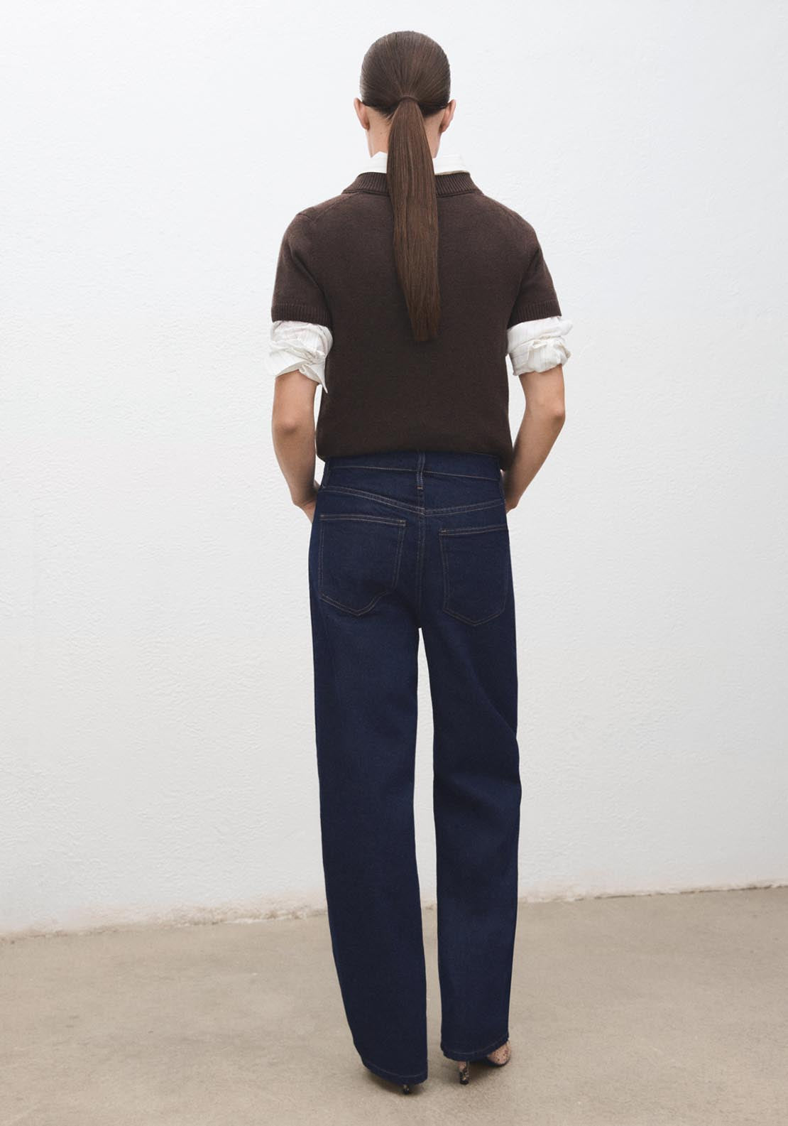 Mango High Waisted Barrel Jeans - Blue 2 Shaws Department Stores