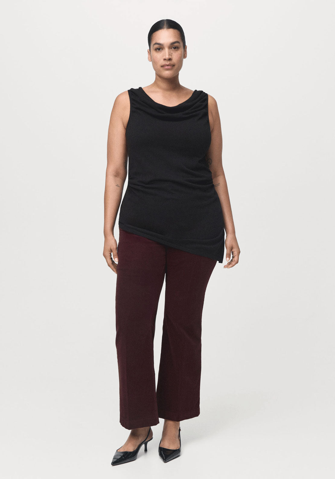 Corduroy Flared Jeans - Brown