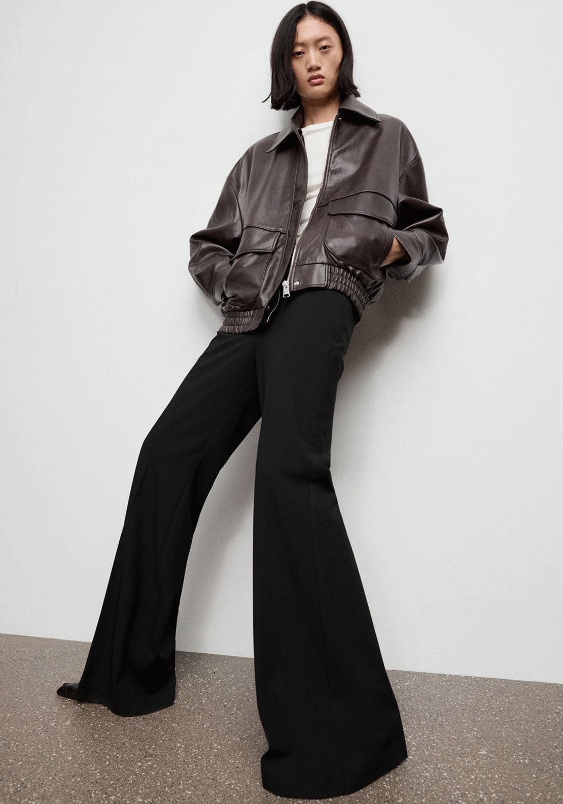 Flare Suit Trousers - Black