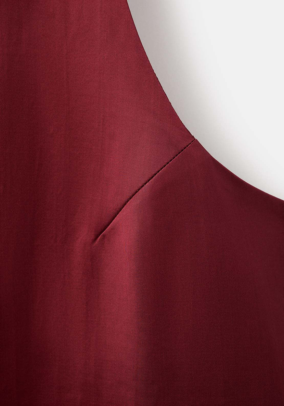 Satin Tie Dress - Burgundy