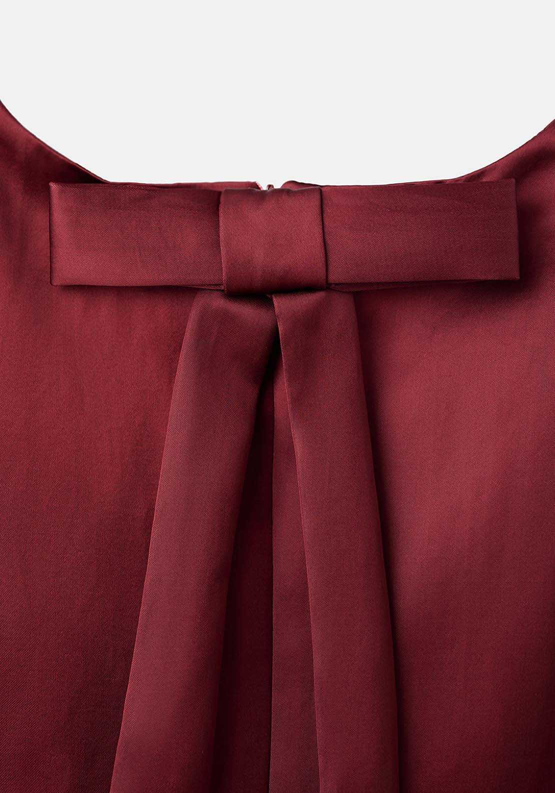 Satin Tie Dress - Burgundy