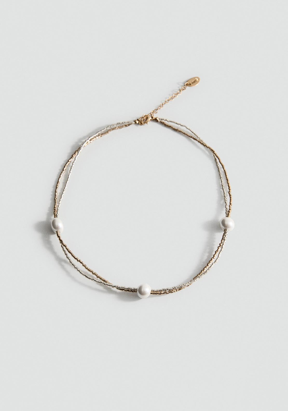 Mango Judith Double Chain Necklace - Gold 1 Shaws Department Stores