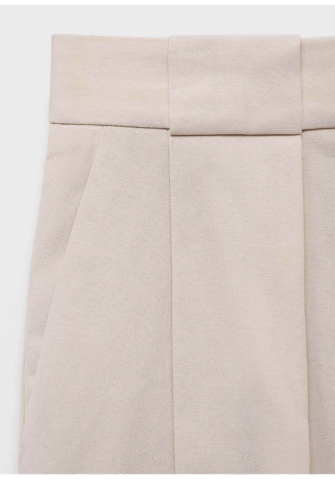 Pleated Suit Shorts - Beige