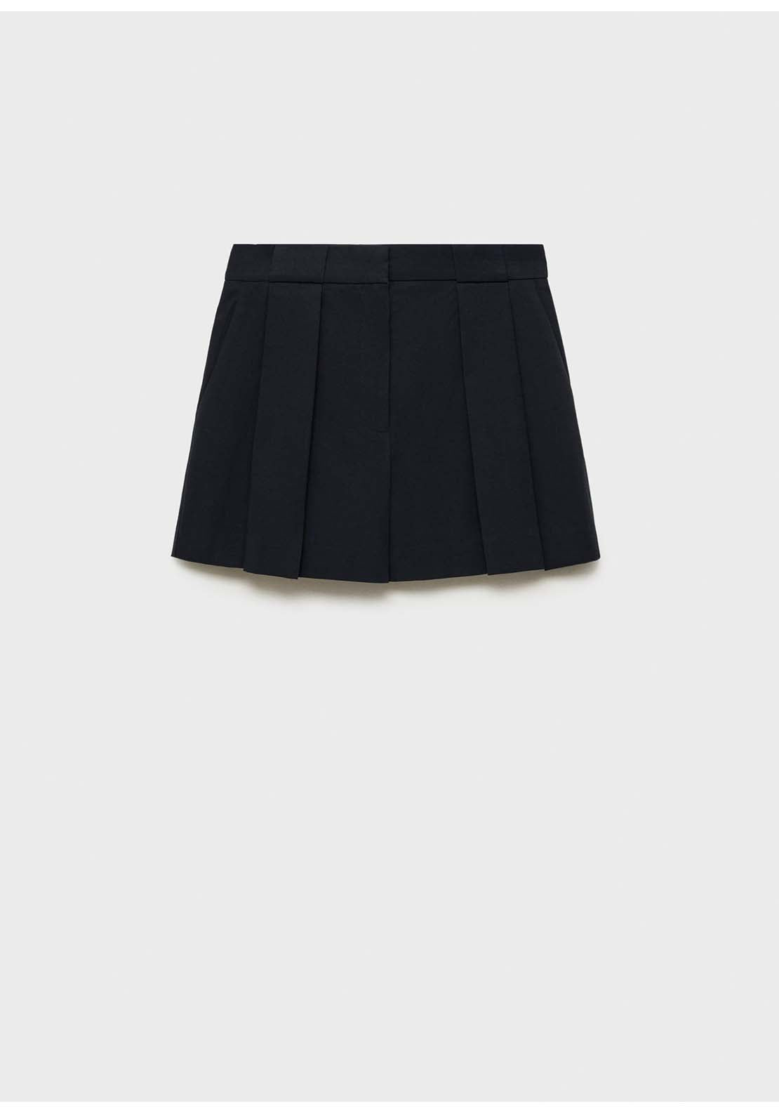 Mango Pleated Suit Shorts - Black 7 Shaws Department Stores