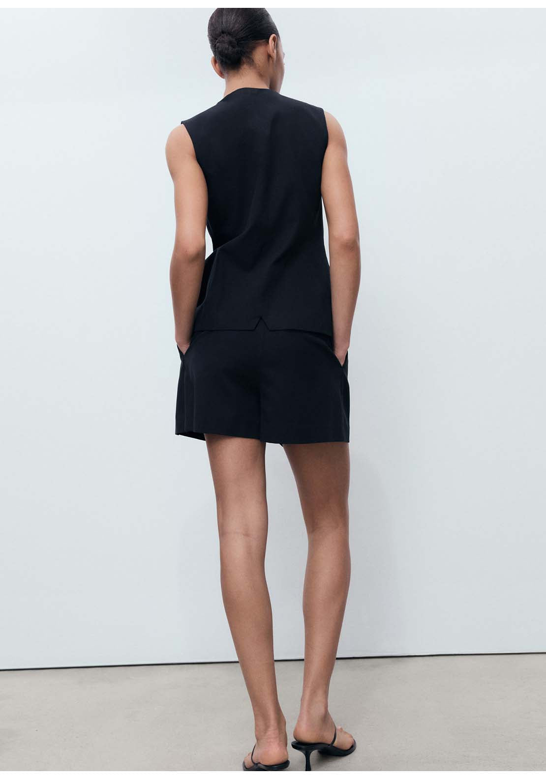 Mango Pleated Suit Shorts - Black 2 Shaws Department Stores