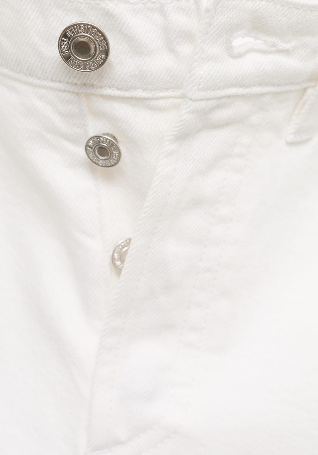 Mango Denim Shorts With Frayed Hem - White 6 Shaws Department Stores