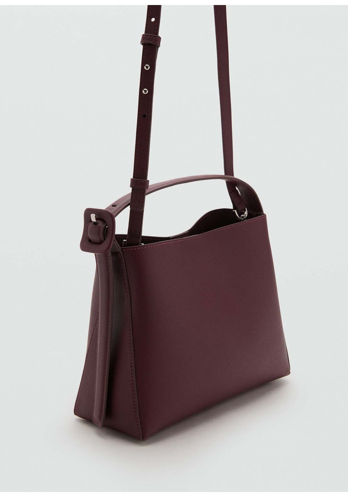 Mini Shopper Bag With Buckle - Red