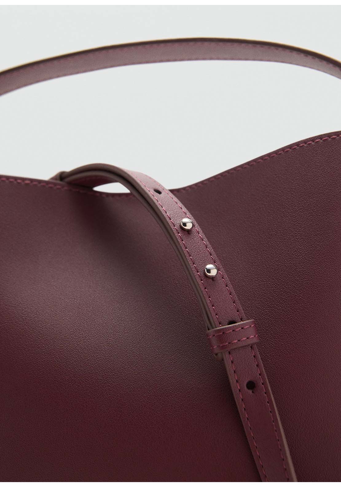 Mini Shopper Bag With Buckle - Red