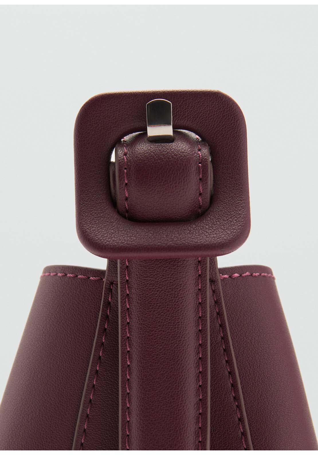 Mini Shopper Bag With Buckle - Red