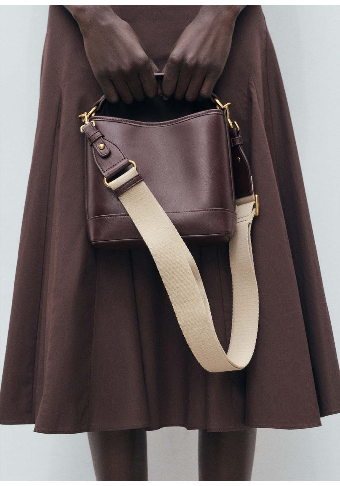 Mango Small Bucket Bag - Red 4 Shaws Department Stores
