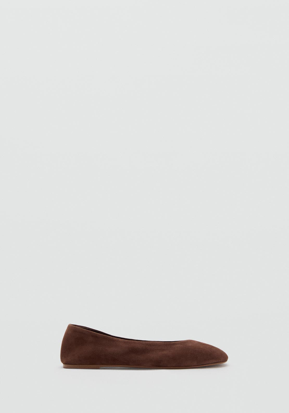 Mango Suede Flat Ballets - Brown 1 Shaws Department Stores