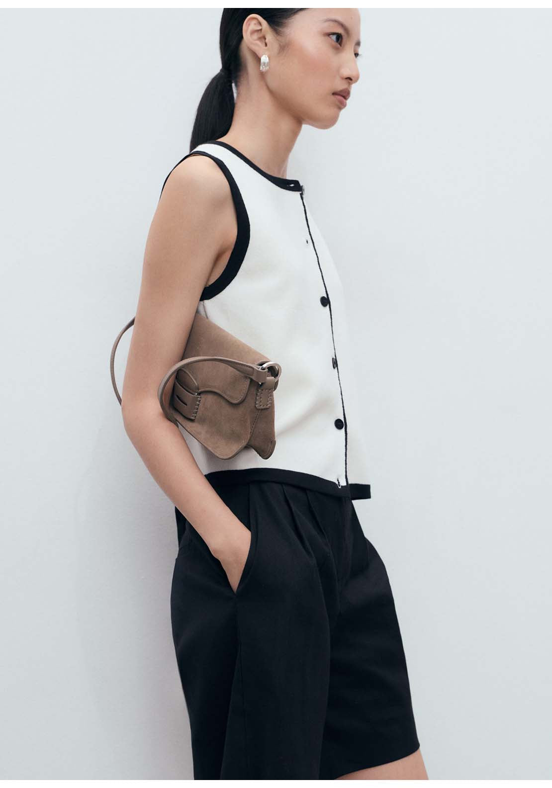 Mango Vest Pipon - Beige 3 Shaws Department Stores