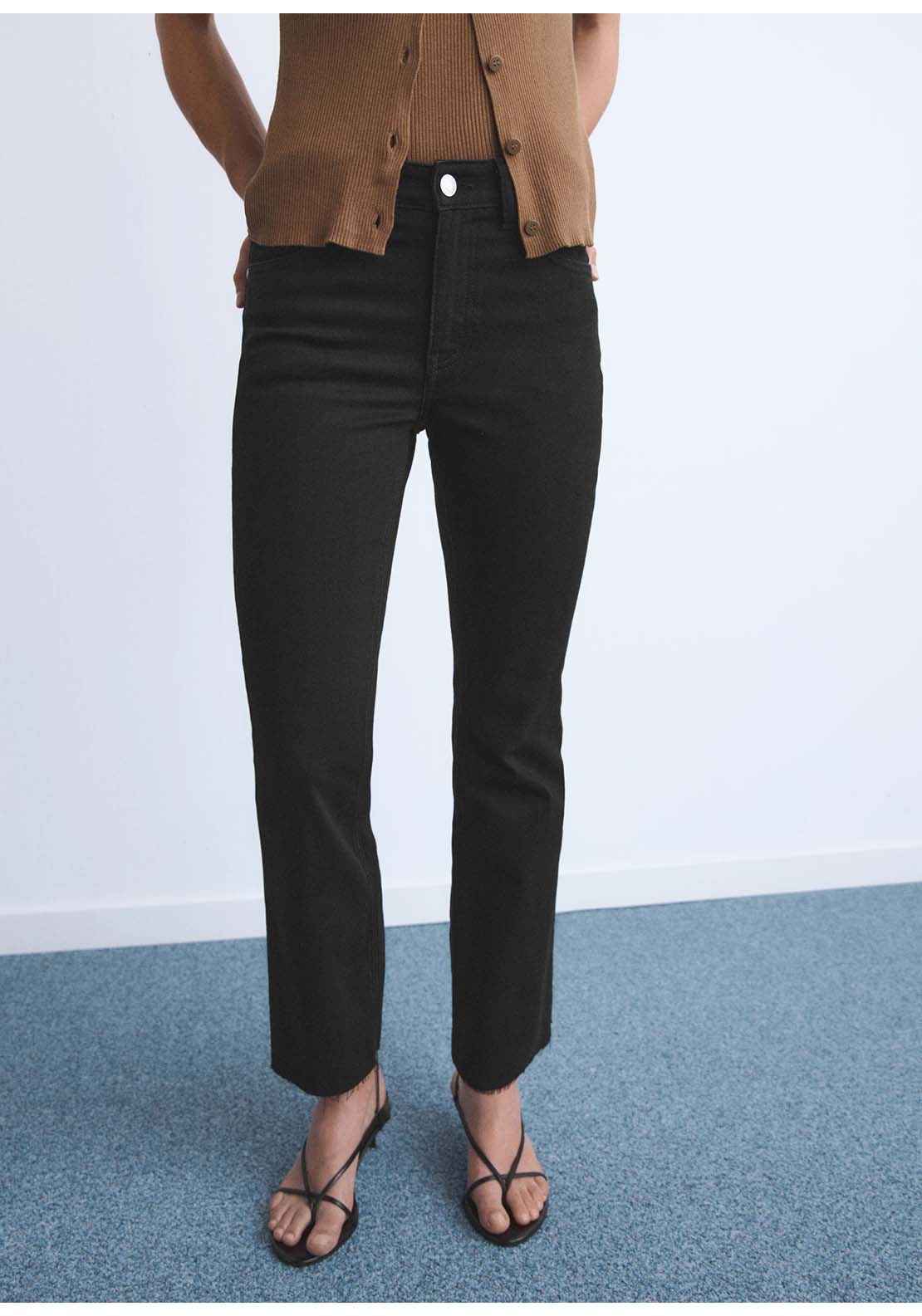 Sienna Flared Cropped Jeans - Grey