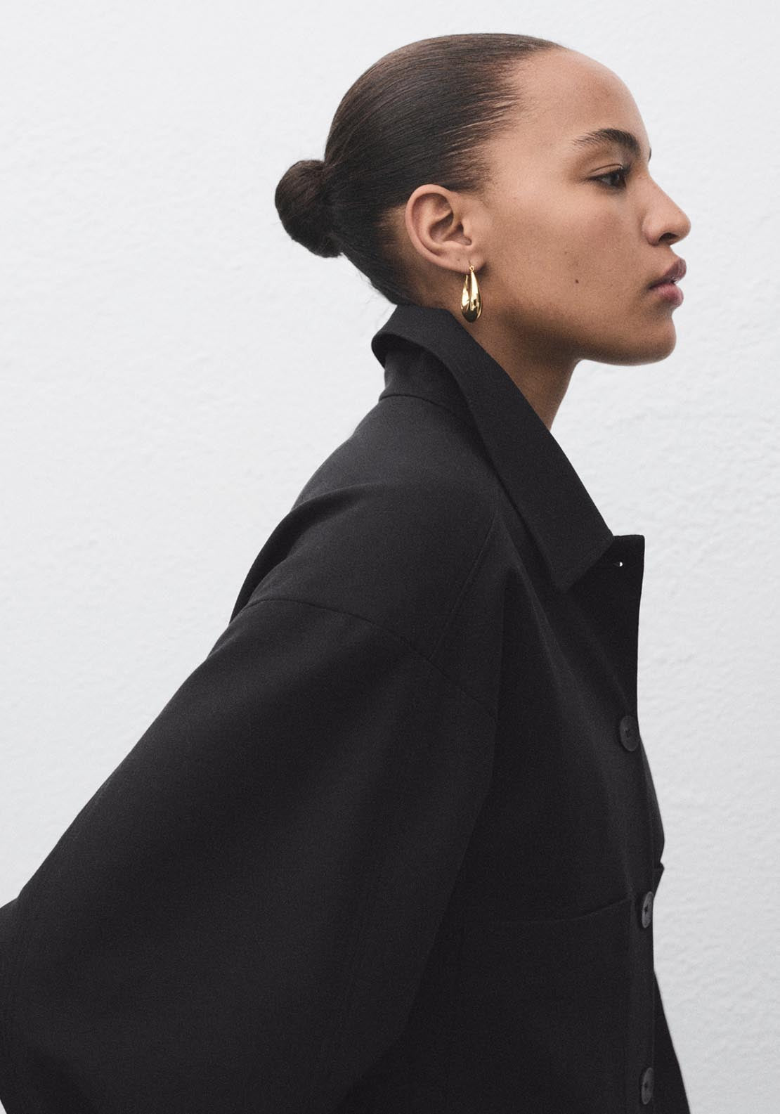 Mango Cropped Jacket With Pockets - Black 3 Shaws Department Stores