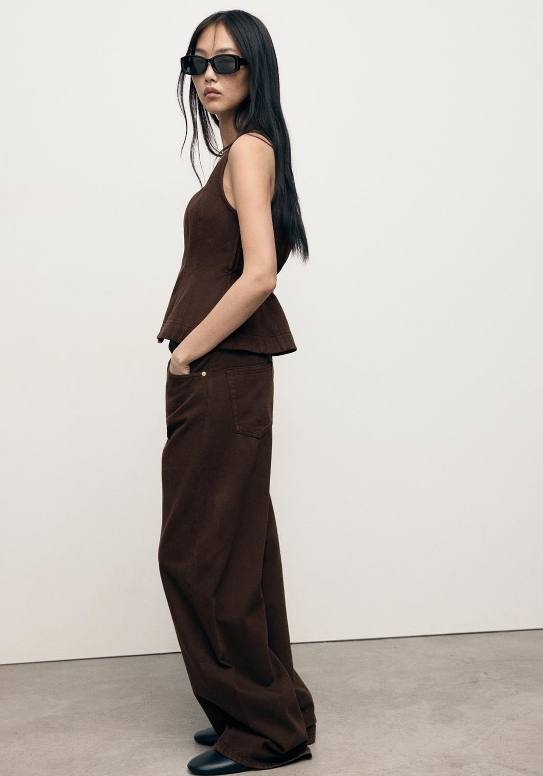 Mango Mid Rise Balloon Jeans - Brown 3 Shaws Department Stores