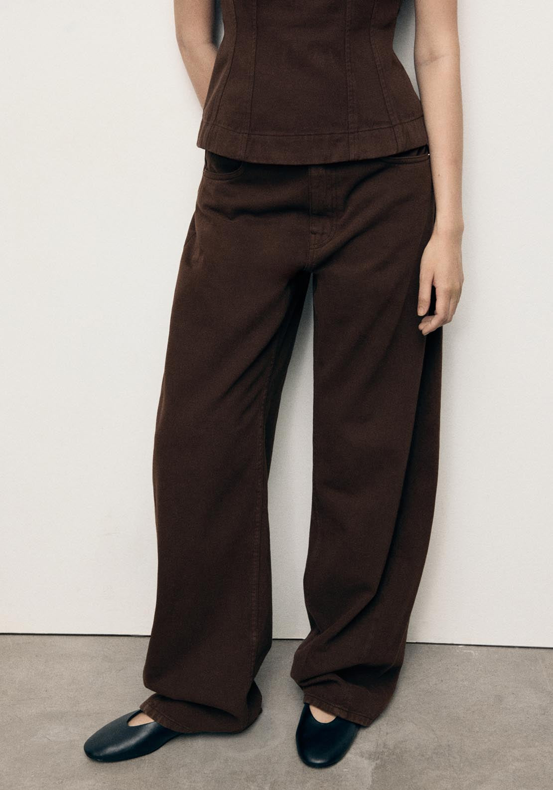 Mango Mid Rise Balloon Jeans - Brown 1 Shaws Department Stores