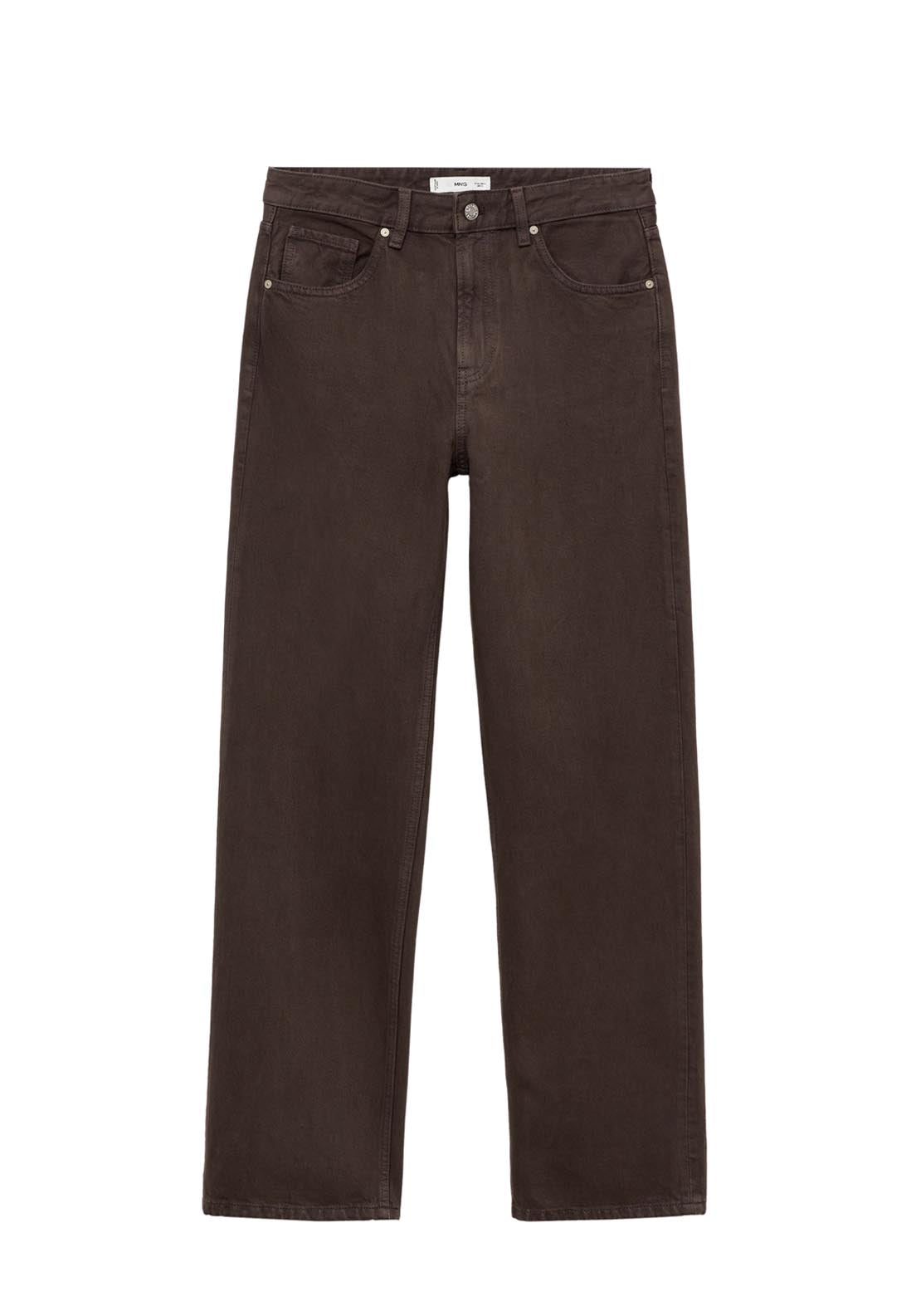 Mango Miami Medium Rise Straight Fit Jeans - Brown 7 Shaws Department Stores