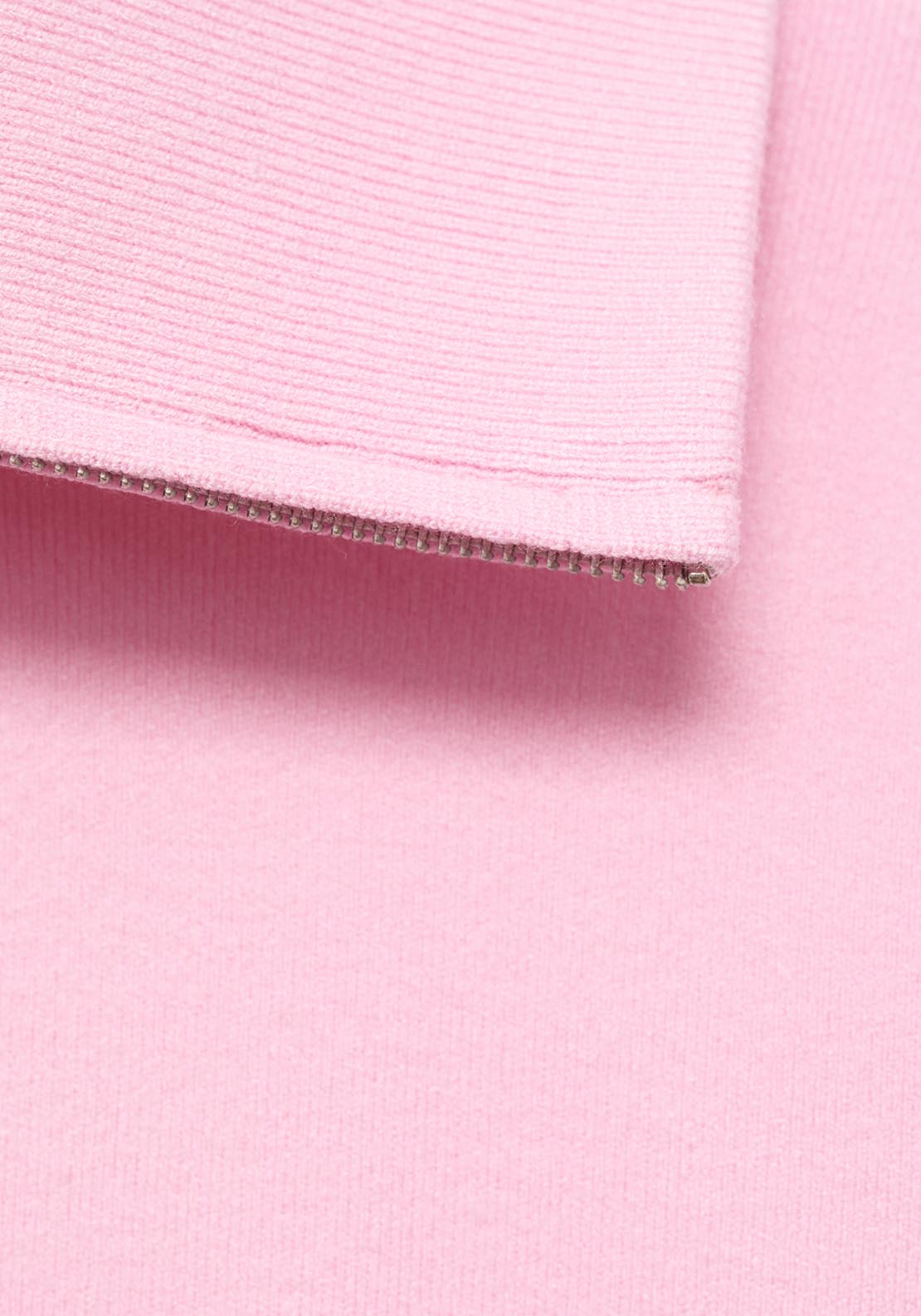 Mango Knitted Sweater With Zip Collar - Pink 7 Shaws Department Stores