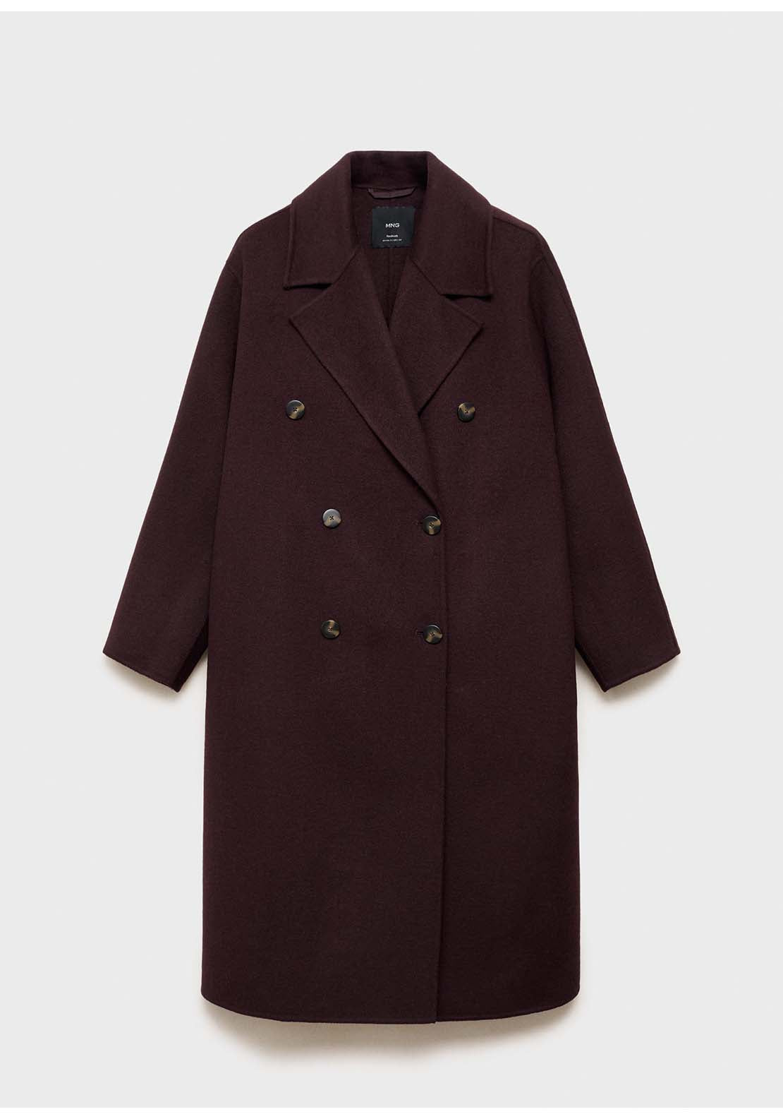 Handmade Oversized Wool Coat - Red