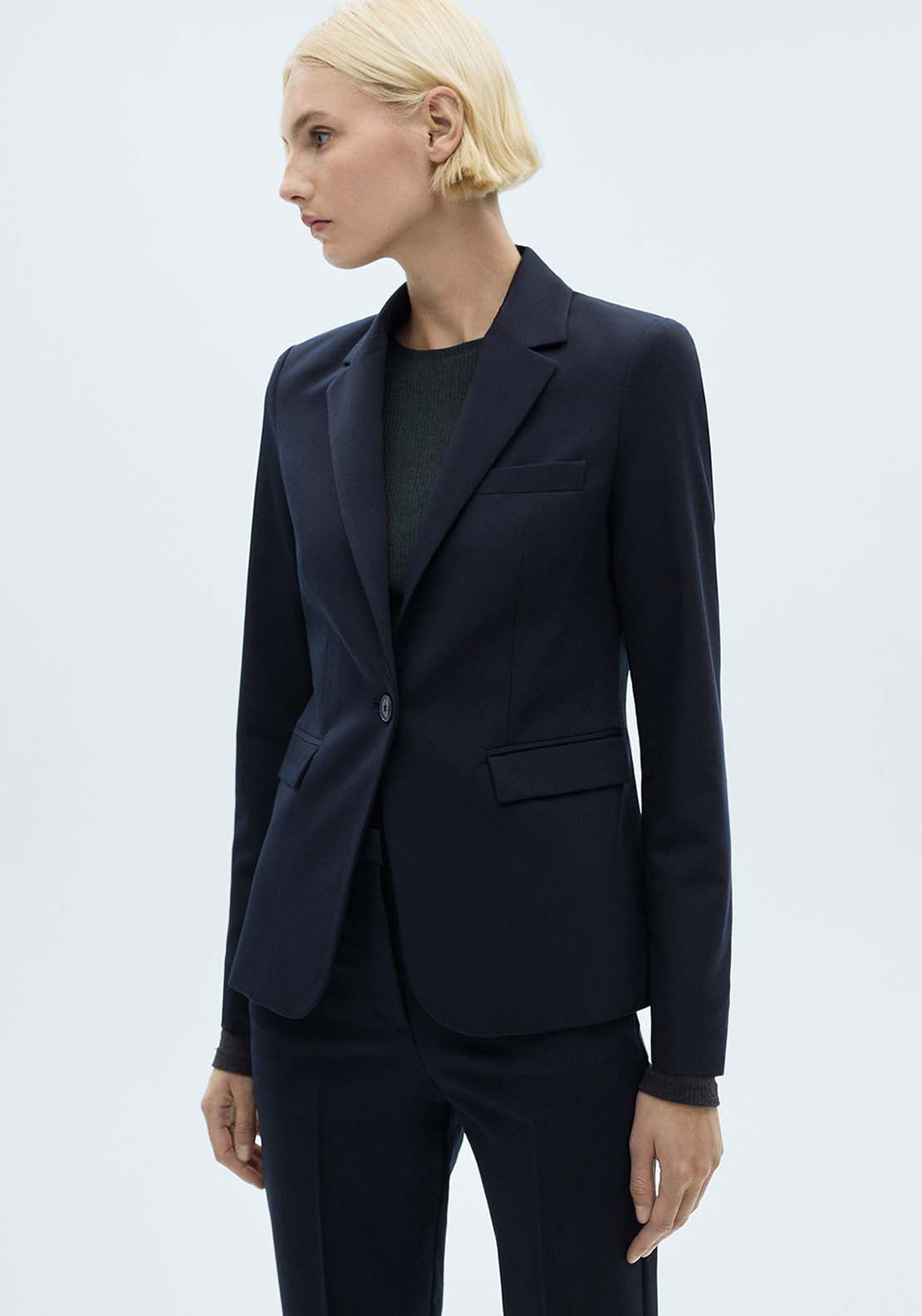 Fitted Suit Jacket - Black