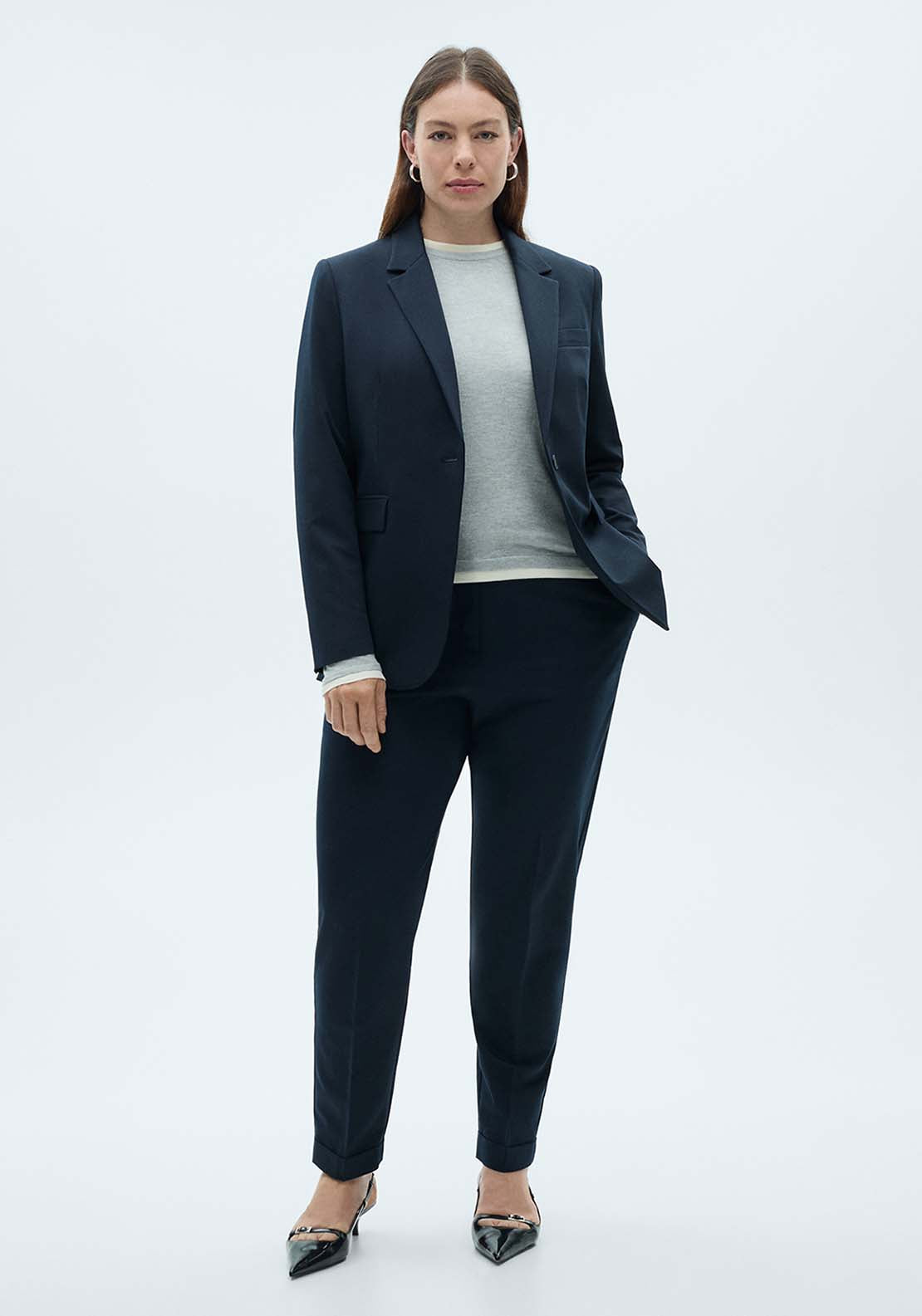 Fitted Suit Jacket - Black