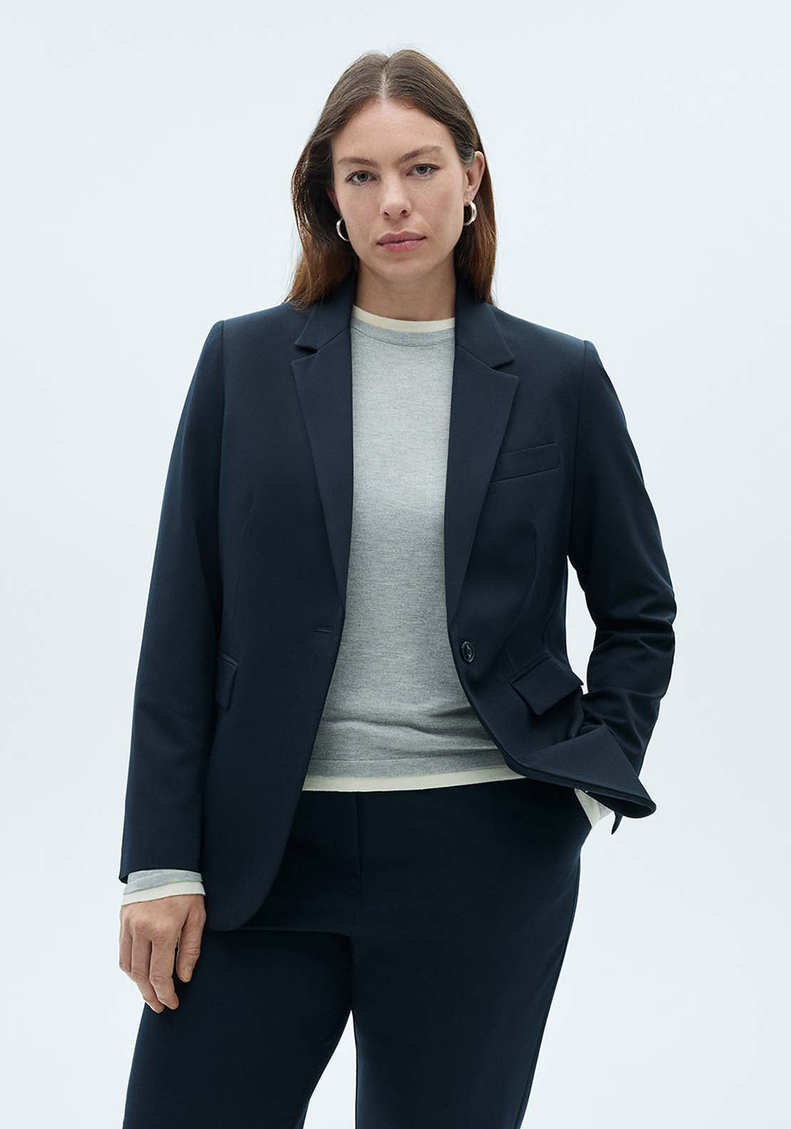 Fitted Suit Jacket - Black