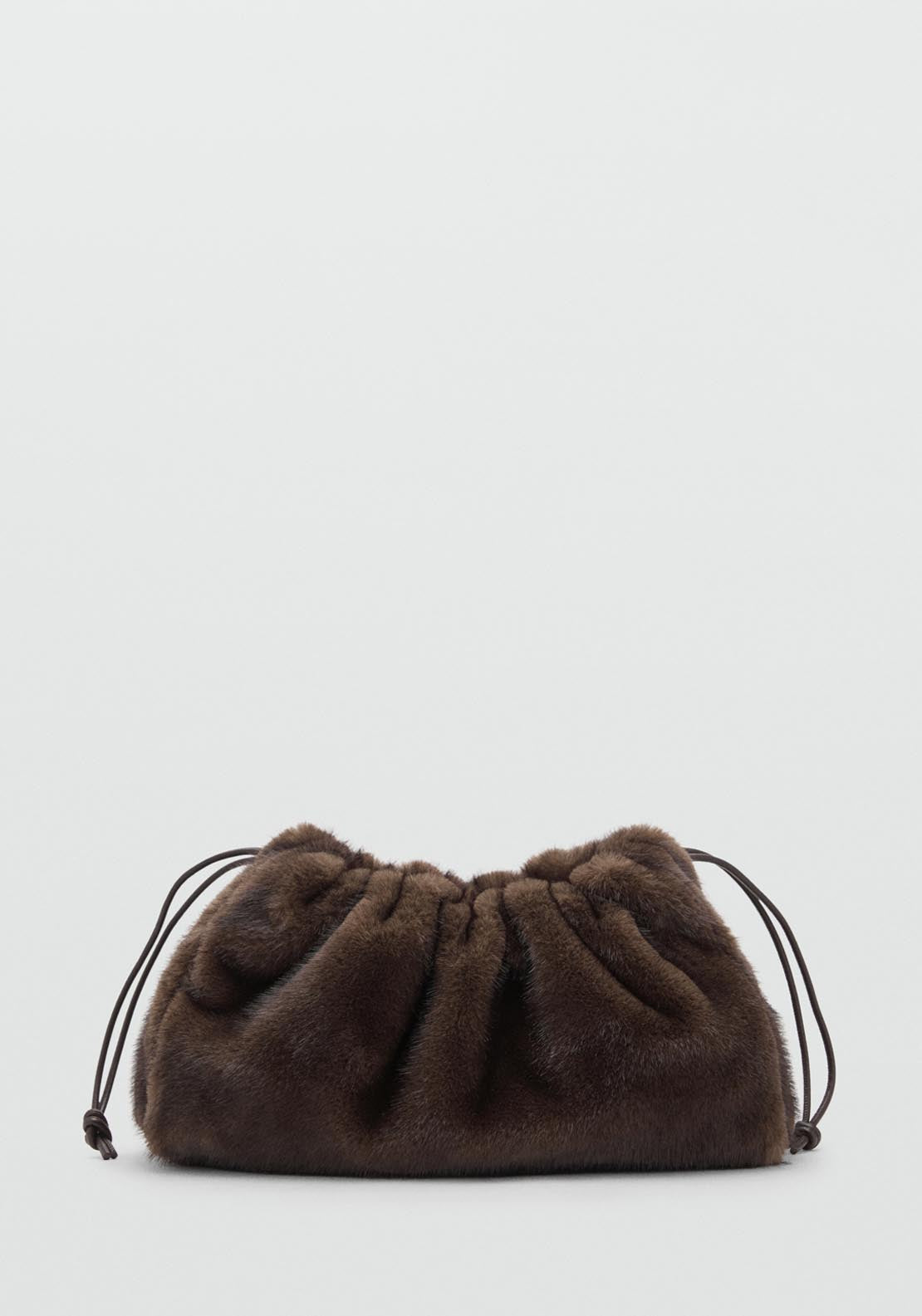 Faux Fur Handbag - Brown