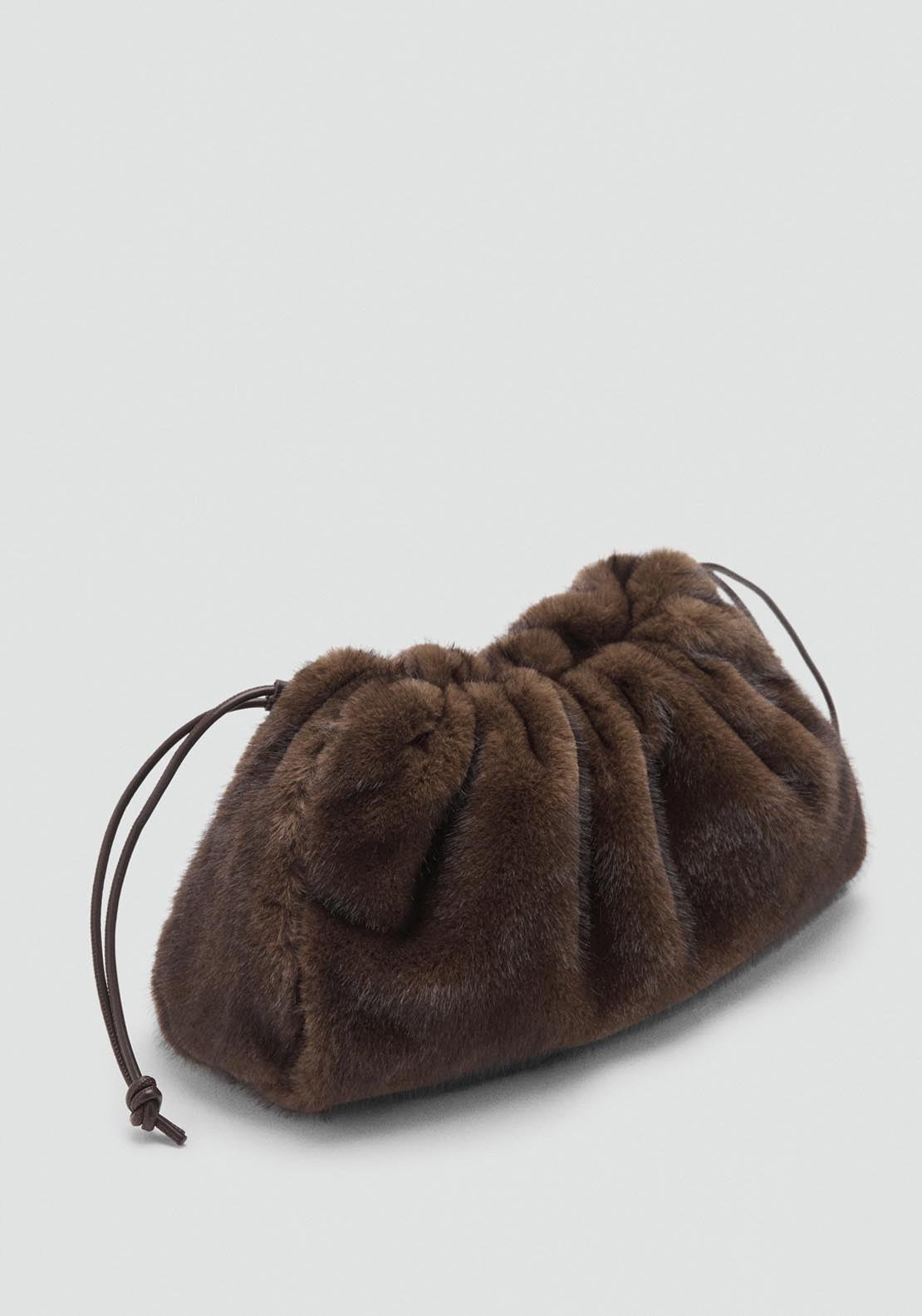 Faux Fur Handbag - Brown