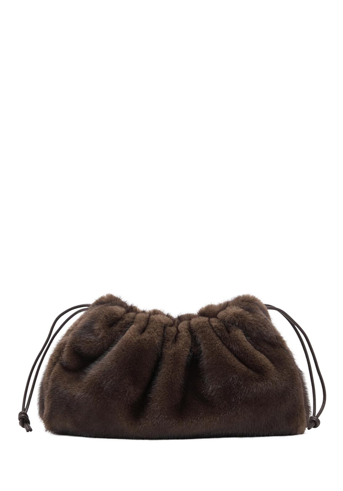 Faux Fur Handbag - Brown