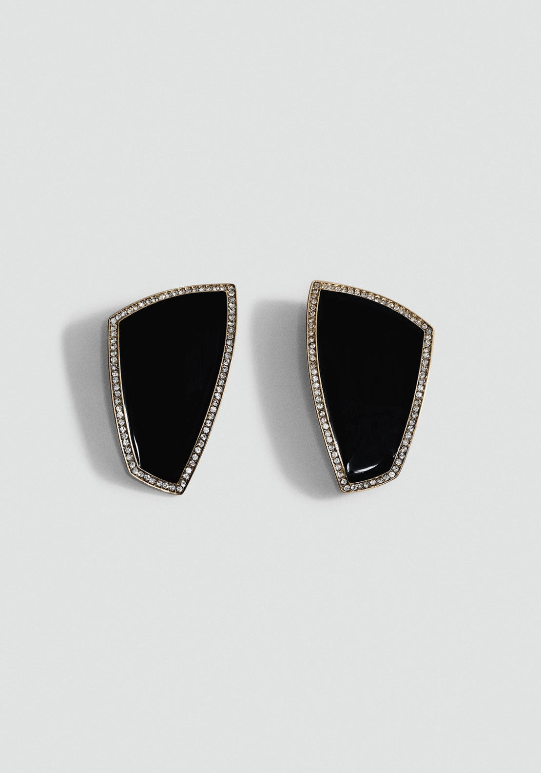 Earrings With Combined Crystals - Black