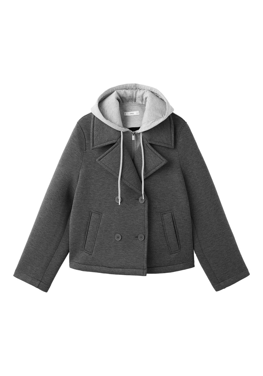 Mango Combined Hooded Jacket - Grey 8 Shaws Department Stores