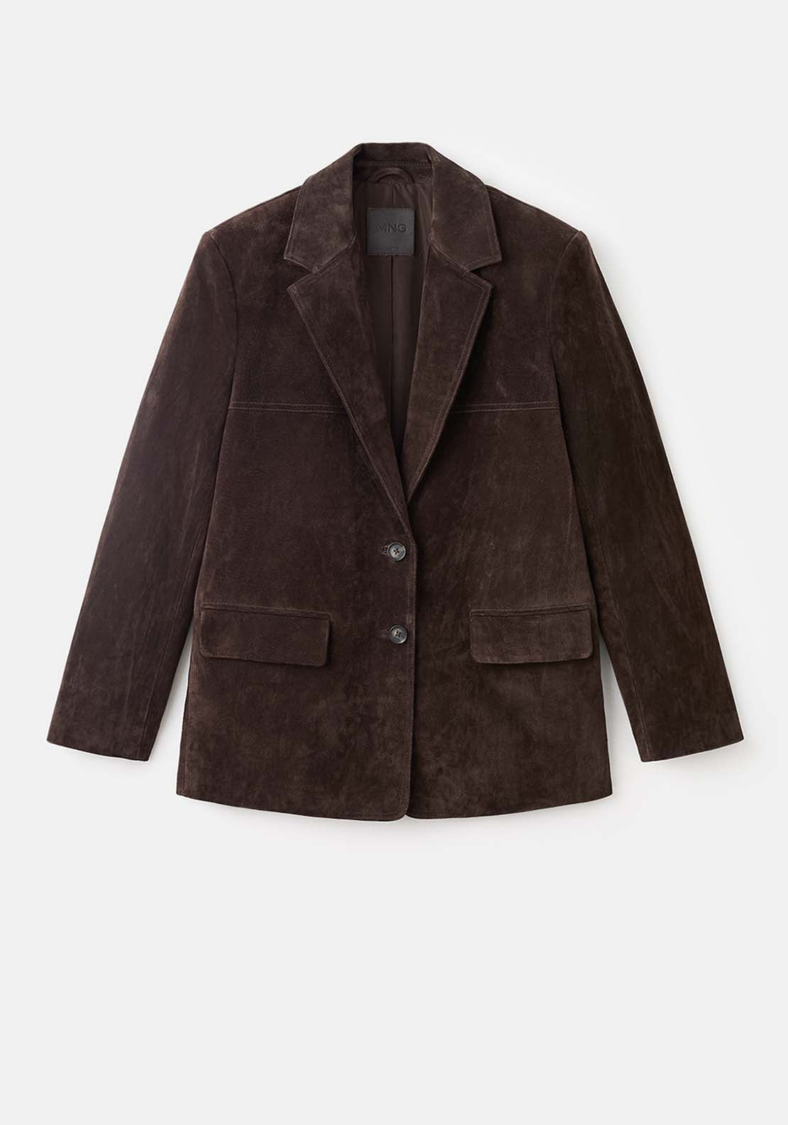 Straight Suede Jacket - Brown