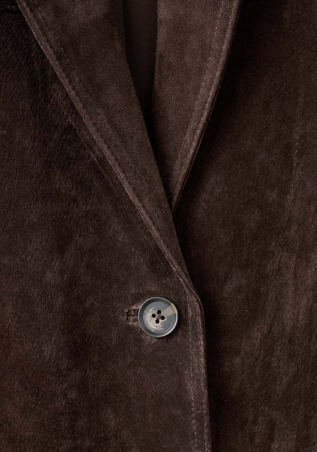 Straight Suede Jacket - Brown