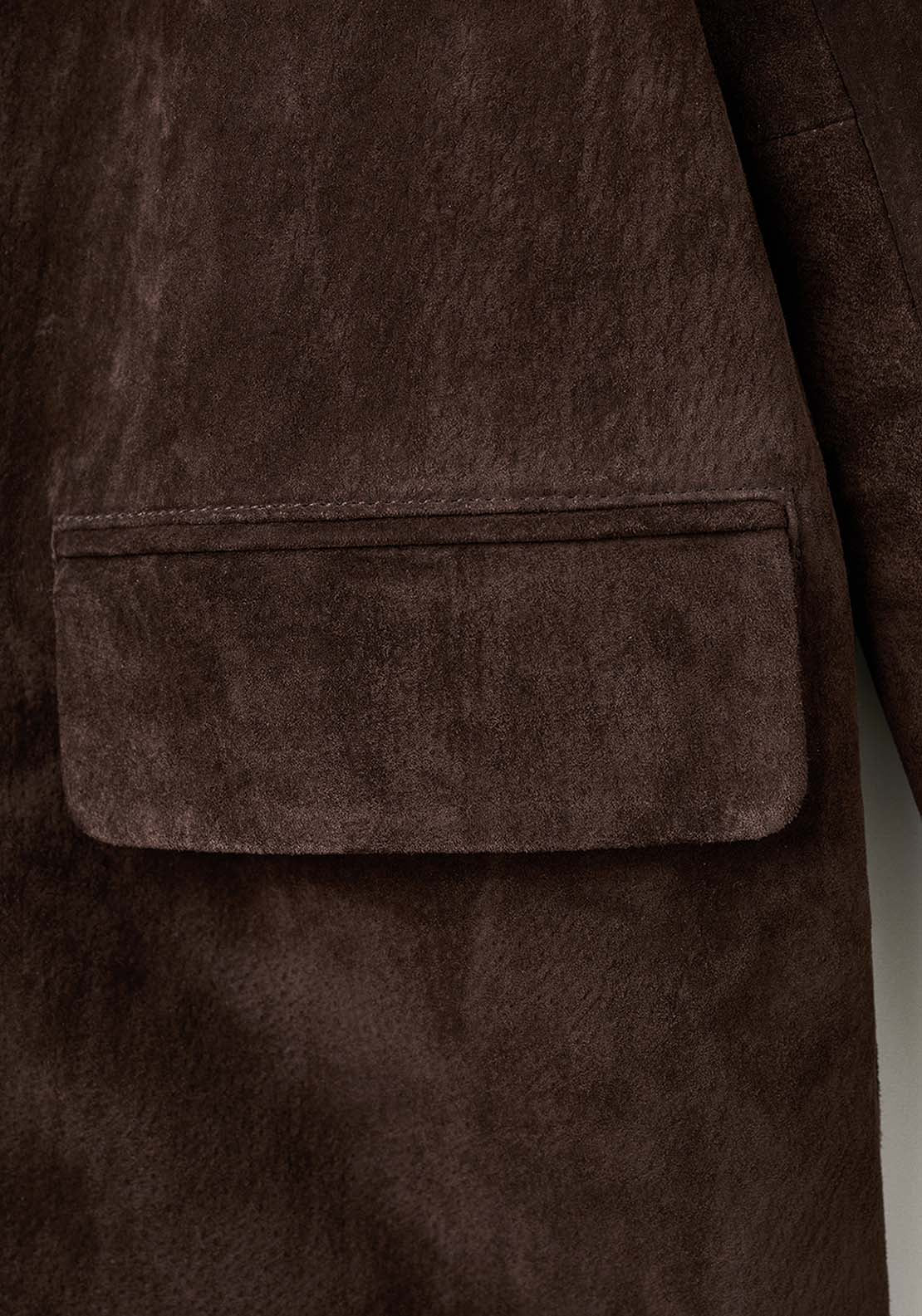 Straight Suede Jacket - Brown