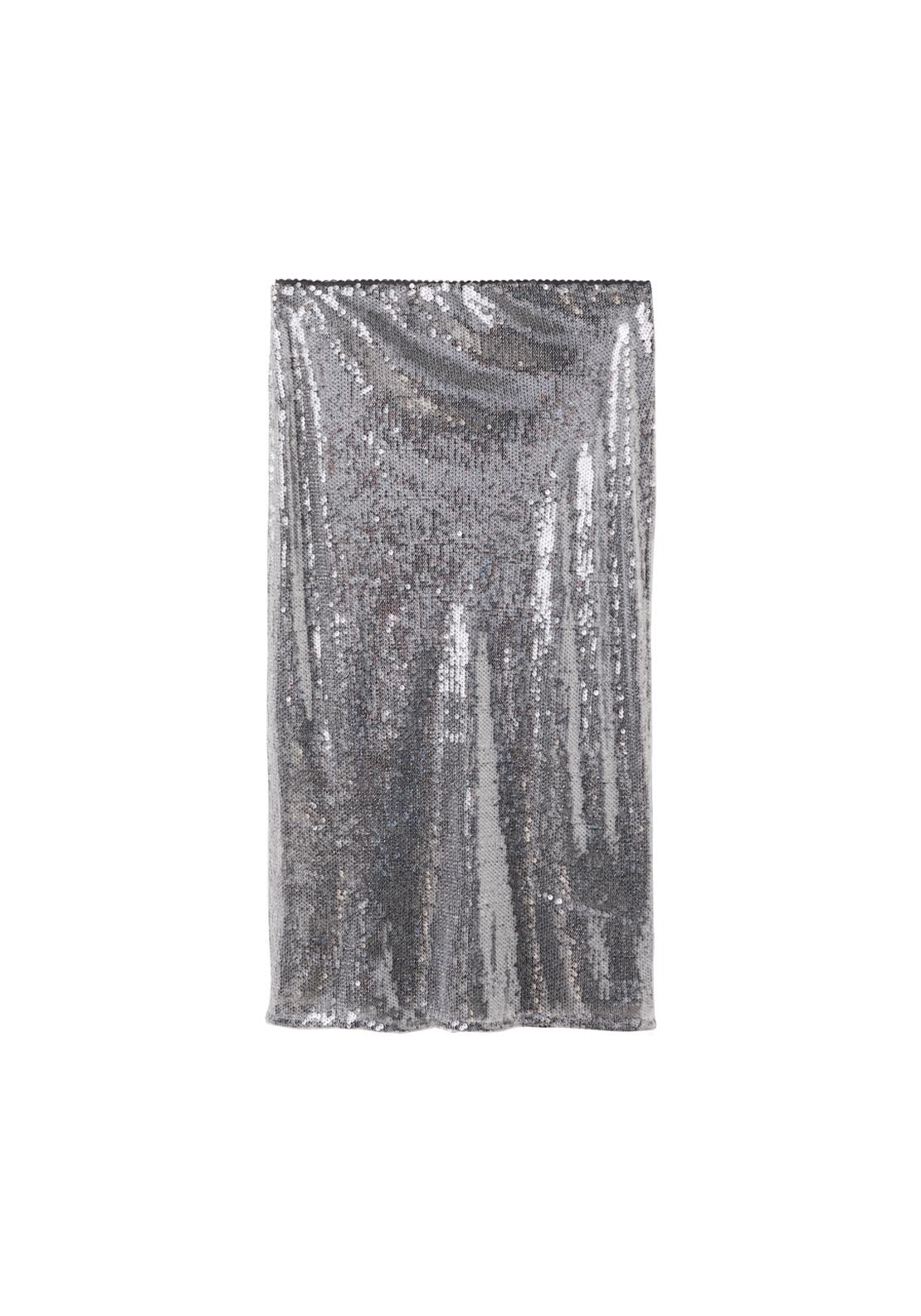 Mango Sequin Midi Skirt - Grey 6 Shaws Department Stores