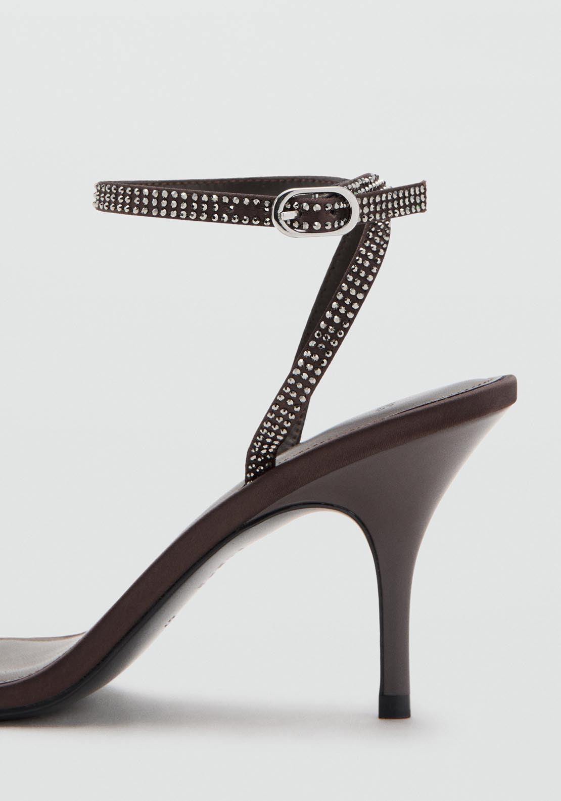 Mango Heeled Sandal With Strass Strap - Brown 3 Shaws Department Stores
