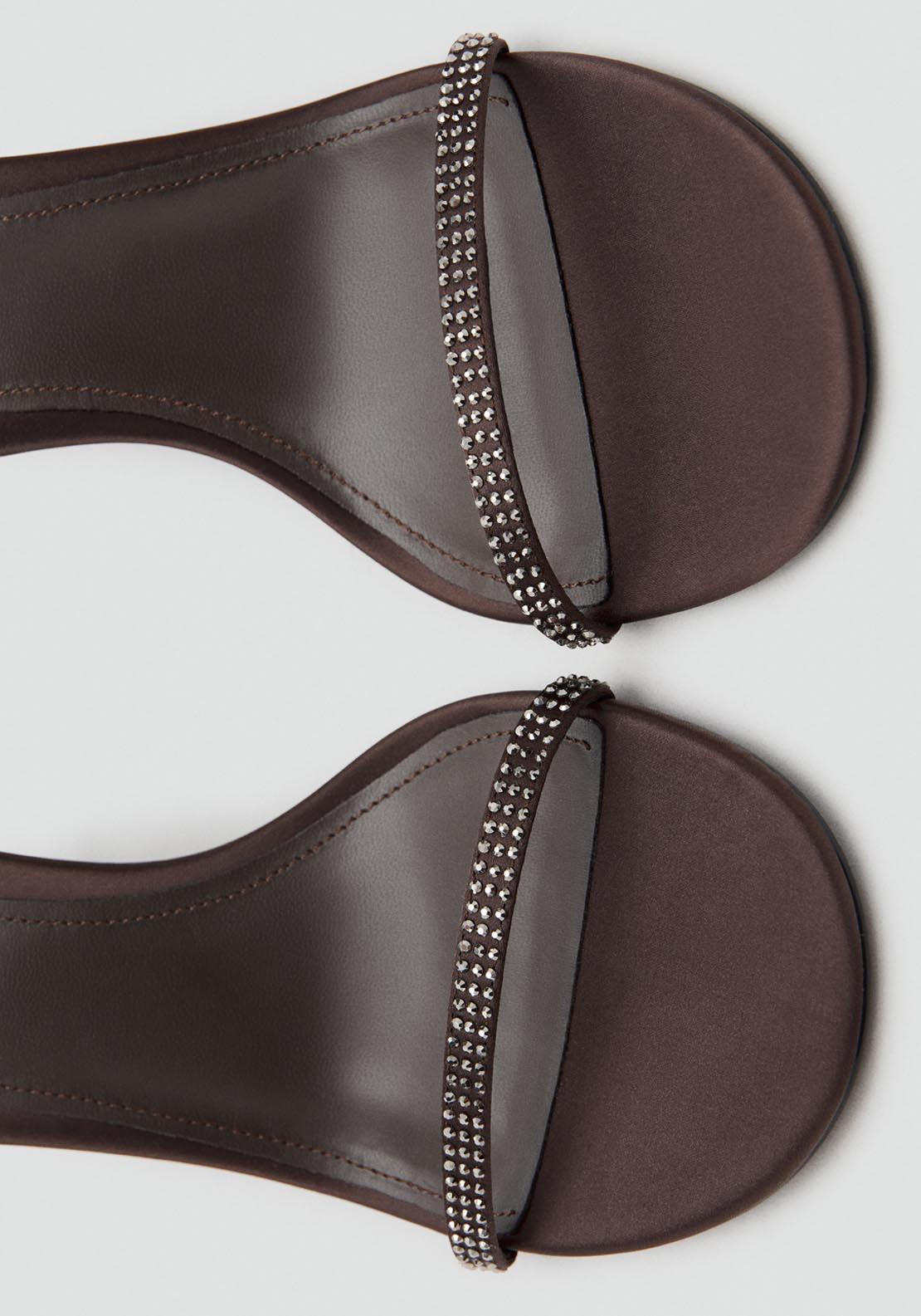 Mango Heeled Sandal With Strass Strap - Brown 4 Shaws Department Stores