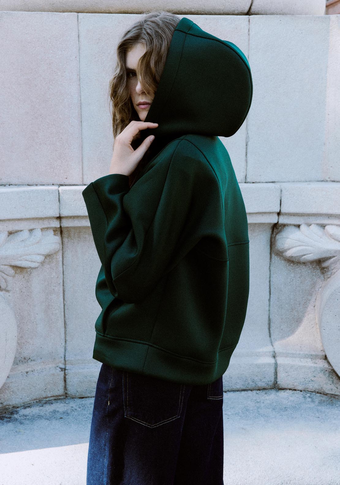 Mango Oversized Hoodie - Green 3 Shaws Department Stores