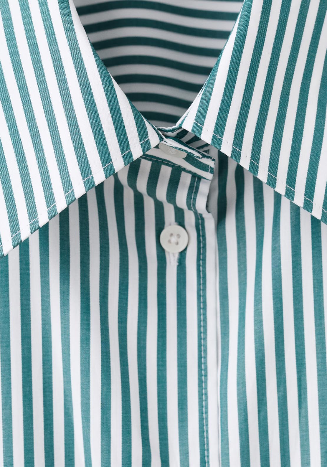 Mango Oversize Striped Shirt - Green 5 Shaws Department Stores
