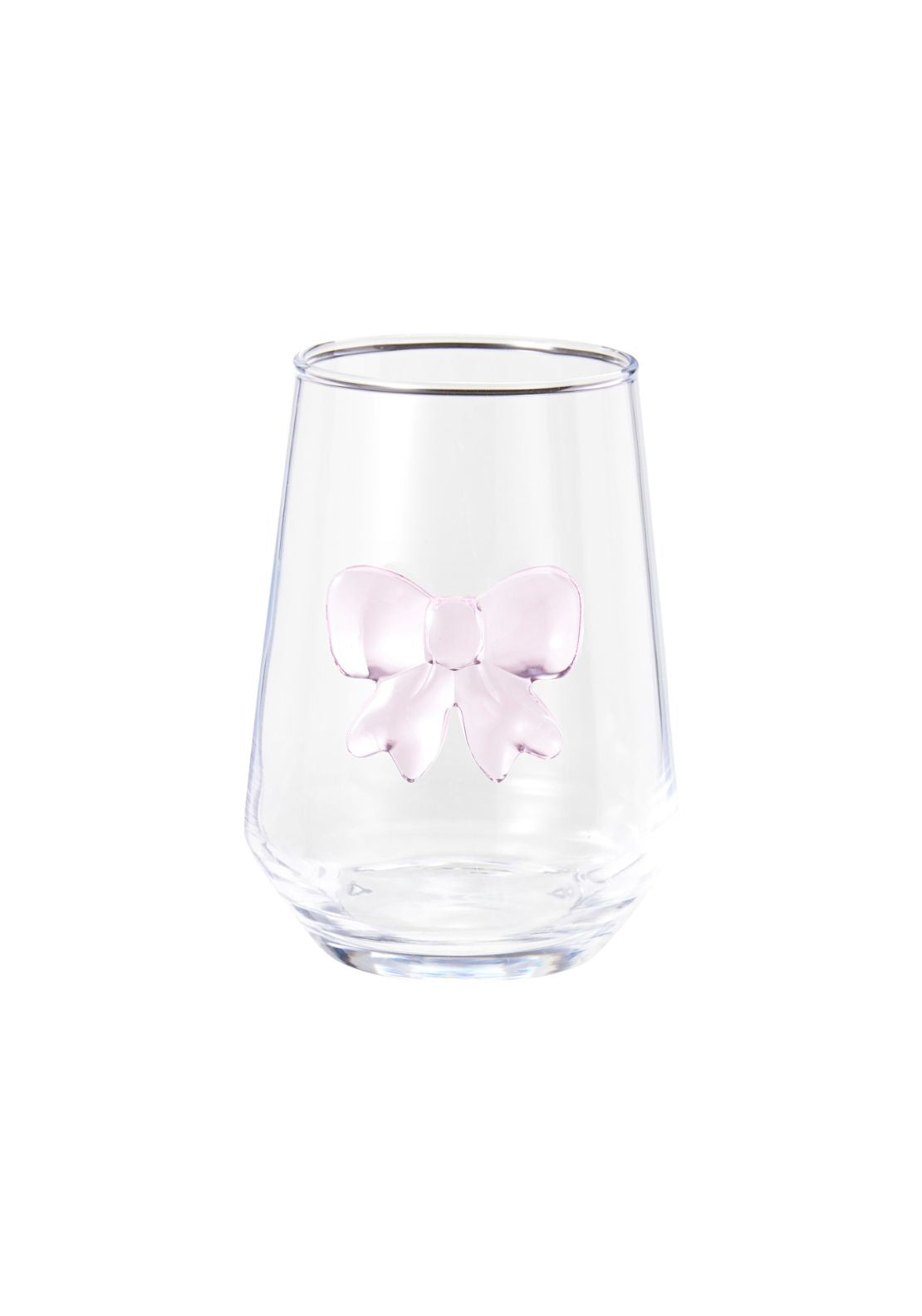 Glass With Pink Bow - Clear