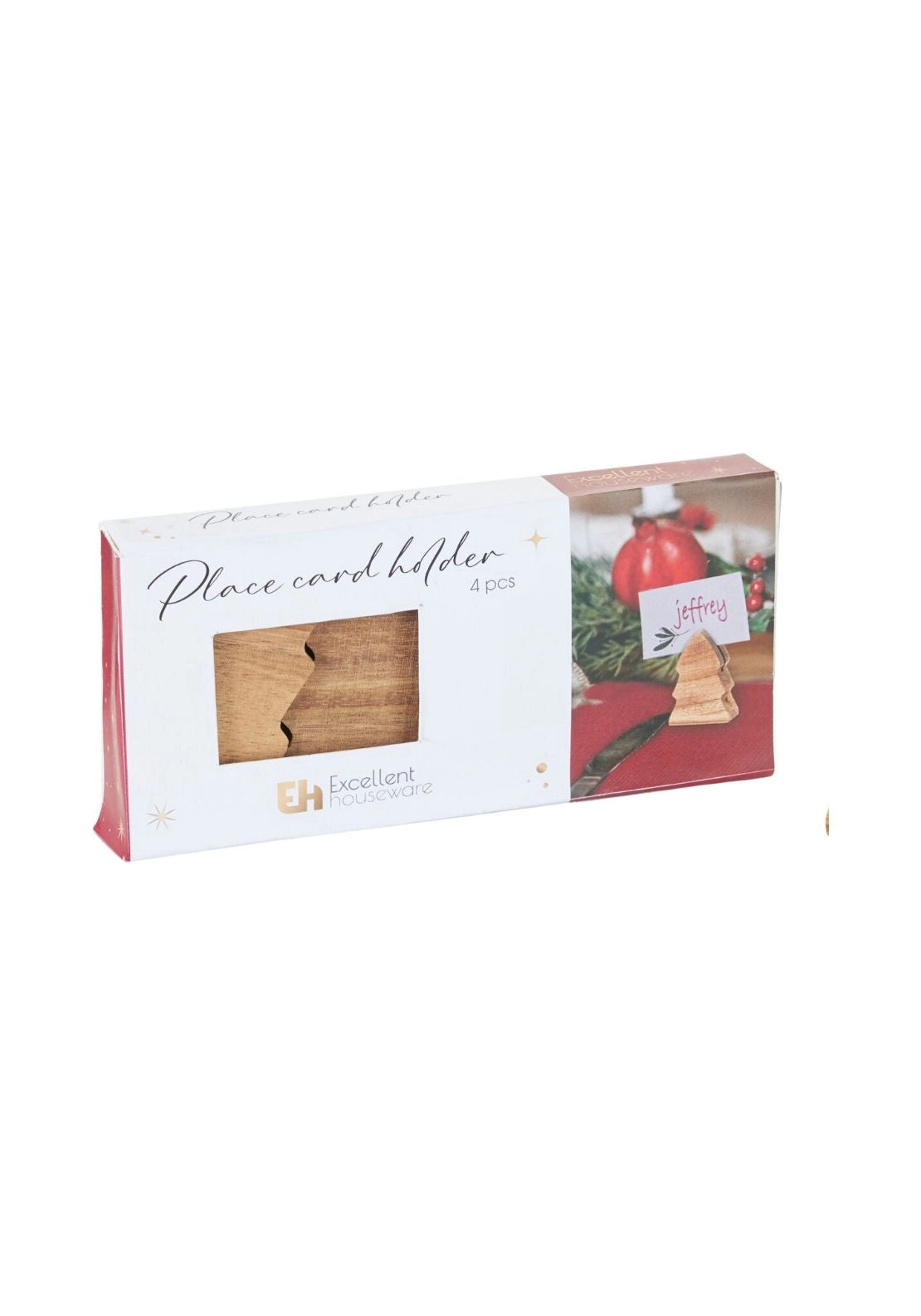 Christmas Tree Card Holder Set - Wood