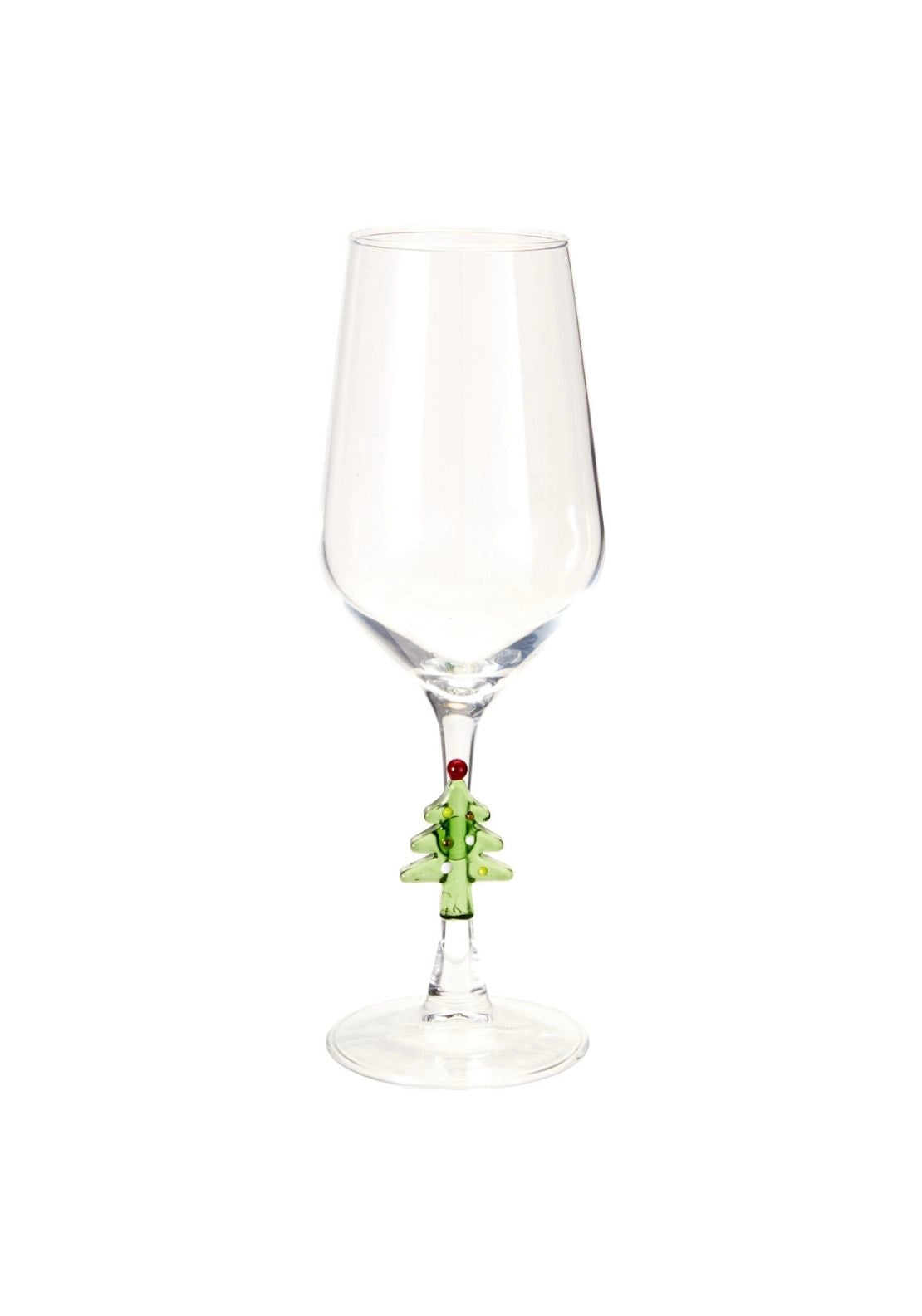 Wine Glass With Christmas Tree - Clear