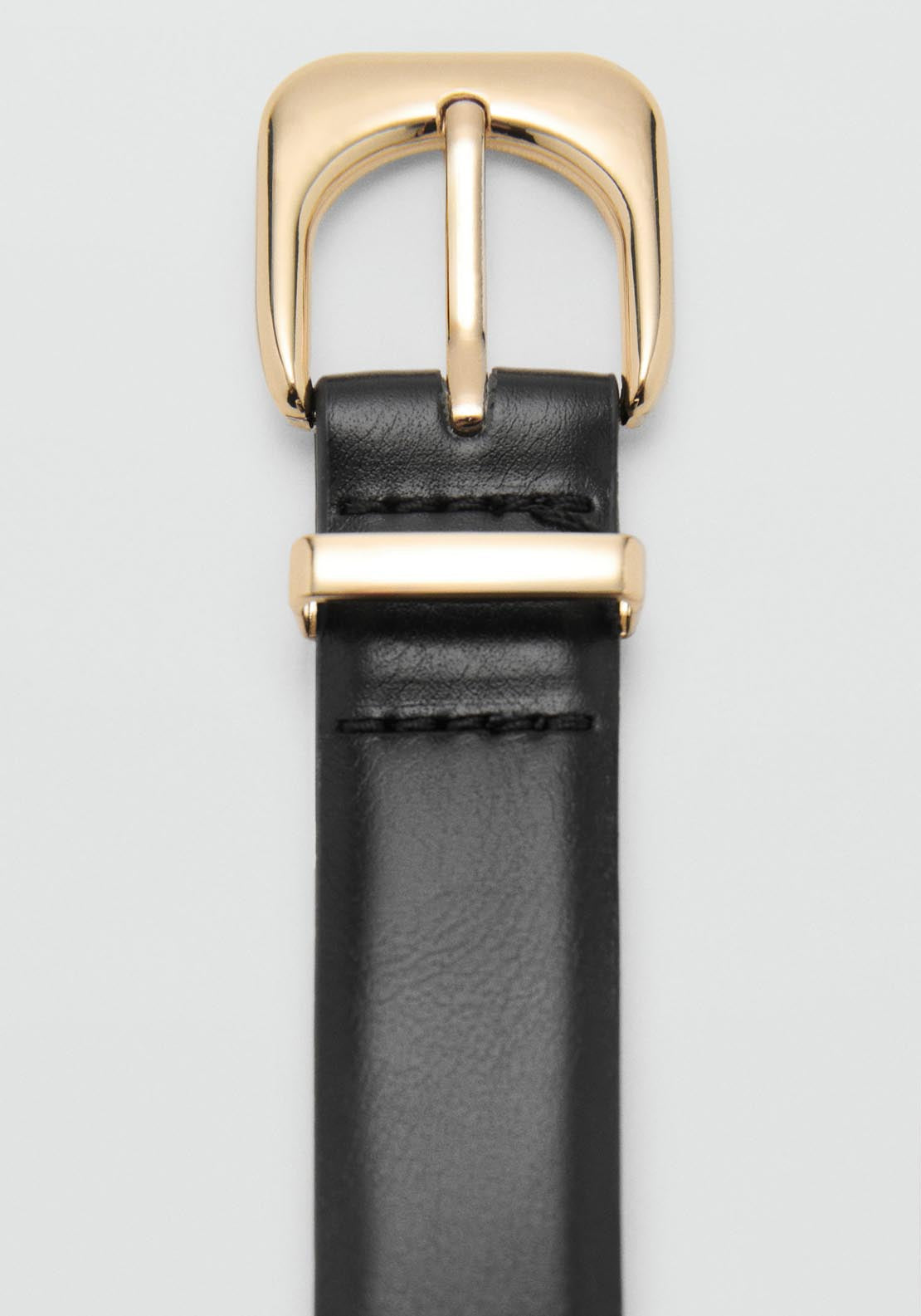 Mango Leather Effect Belt With Buckle - Black 3 Shaws Department Stores