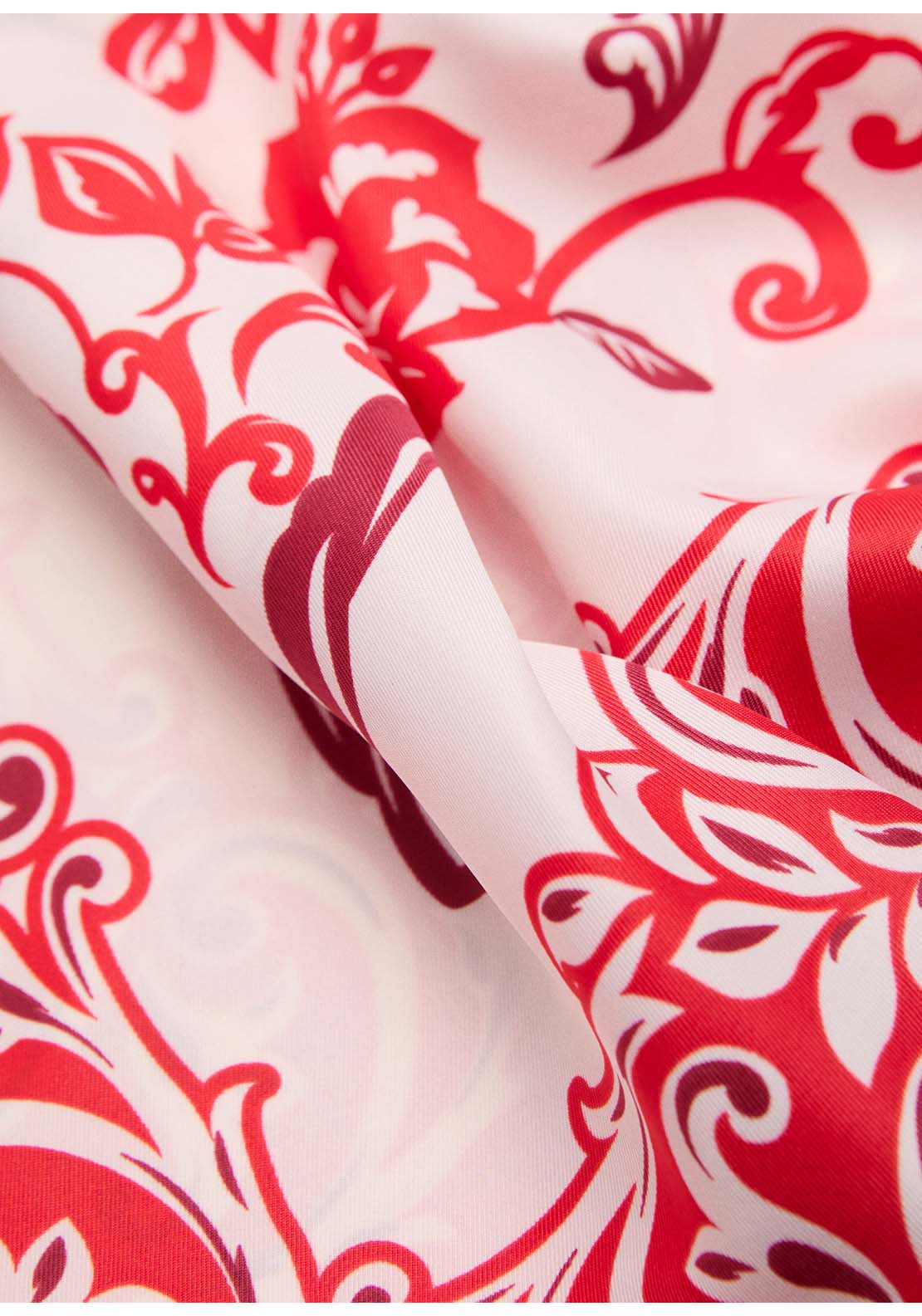 Flowers Printed Scarf - Red