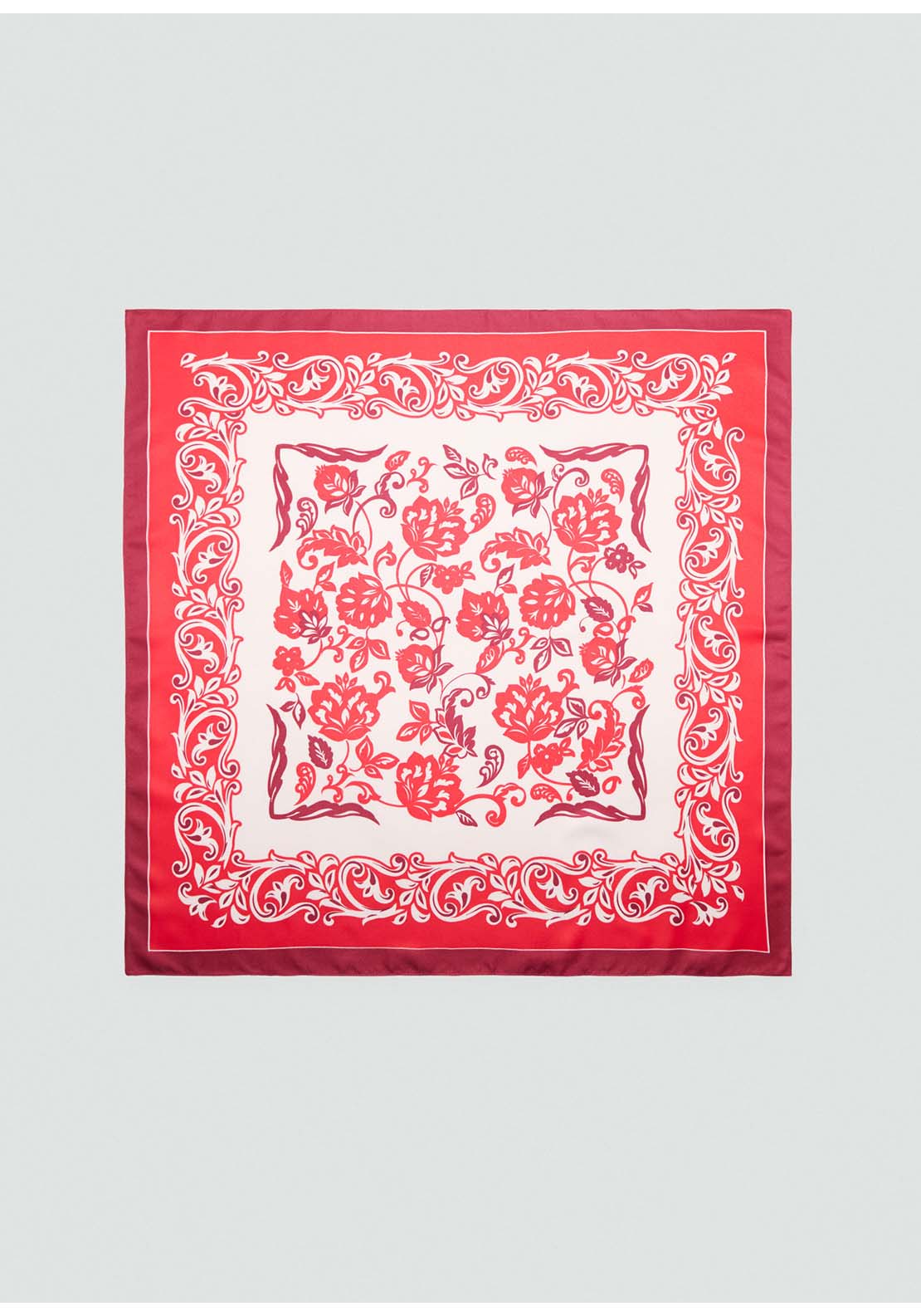 Flowers Printed Scarf - Red