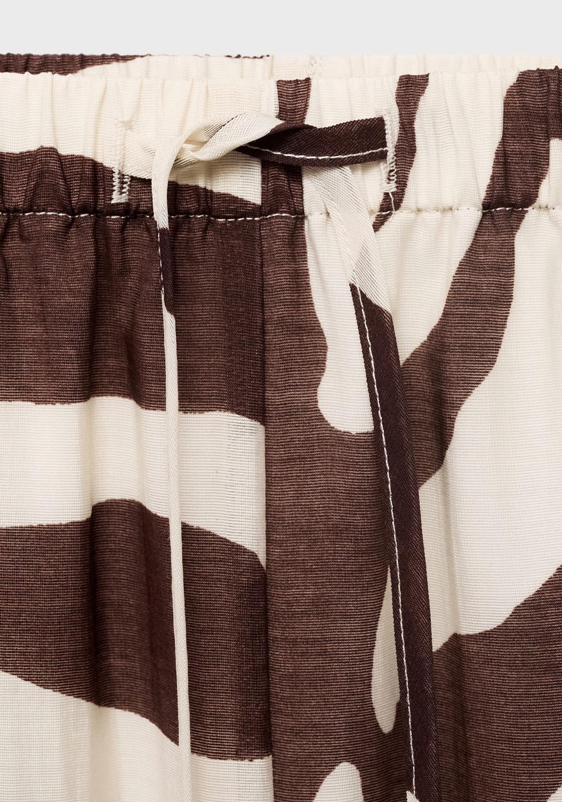 Mango Zebra Print Fluid Trousers - Light Beige 4 Shaws Department Stores