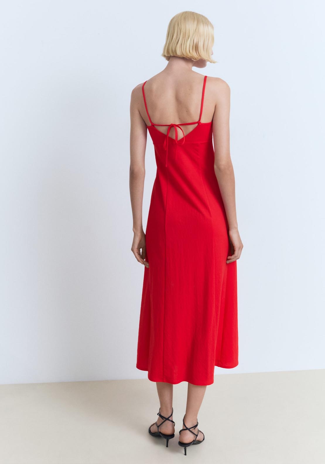 Mango Shift Midi Dress - Red 2 Shaws Department Stores