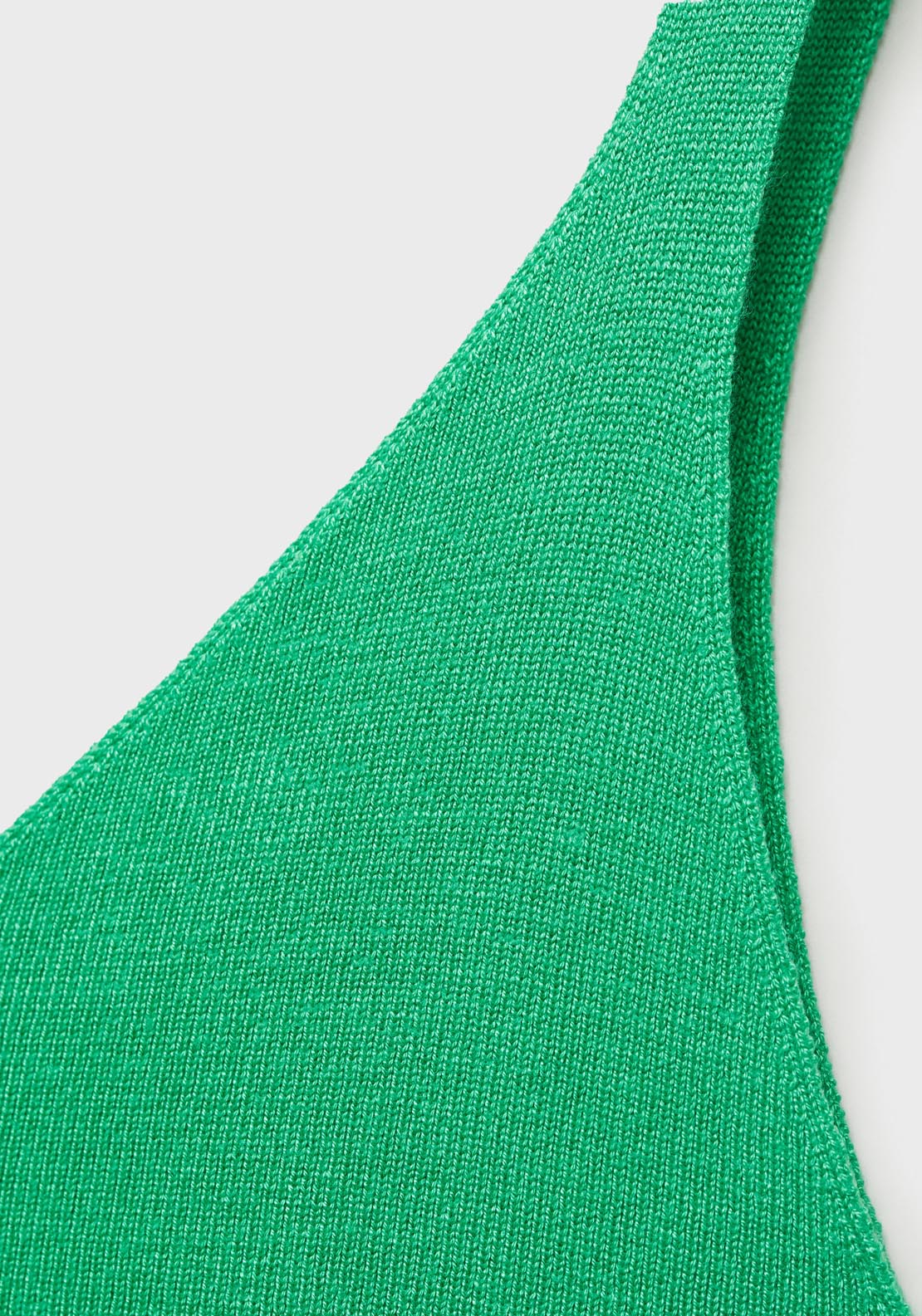 Mango V Neck Knitted Top - Green 4 Shaws Department Stores